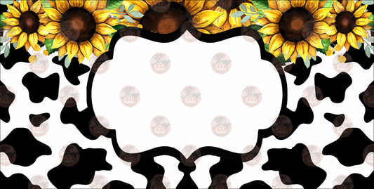 Cow Sunflower License Plate- Sublimation Transfer