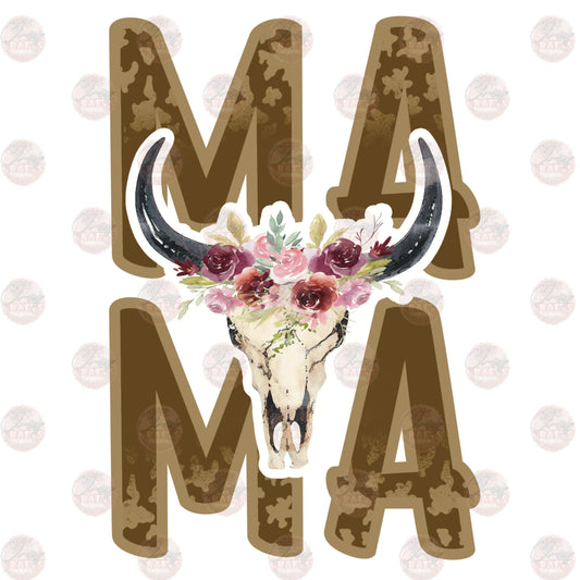 Mama Cow Skull- Sublimation Transfer
