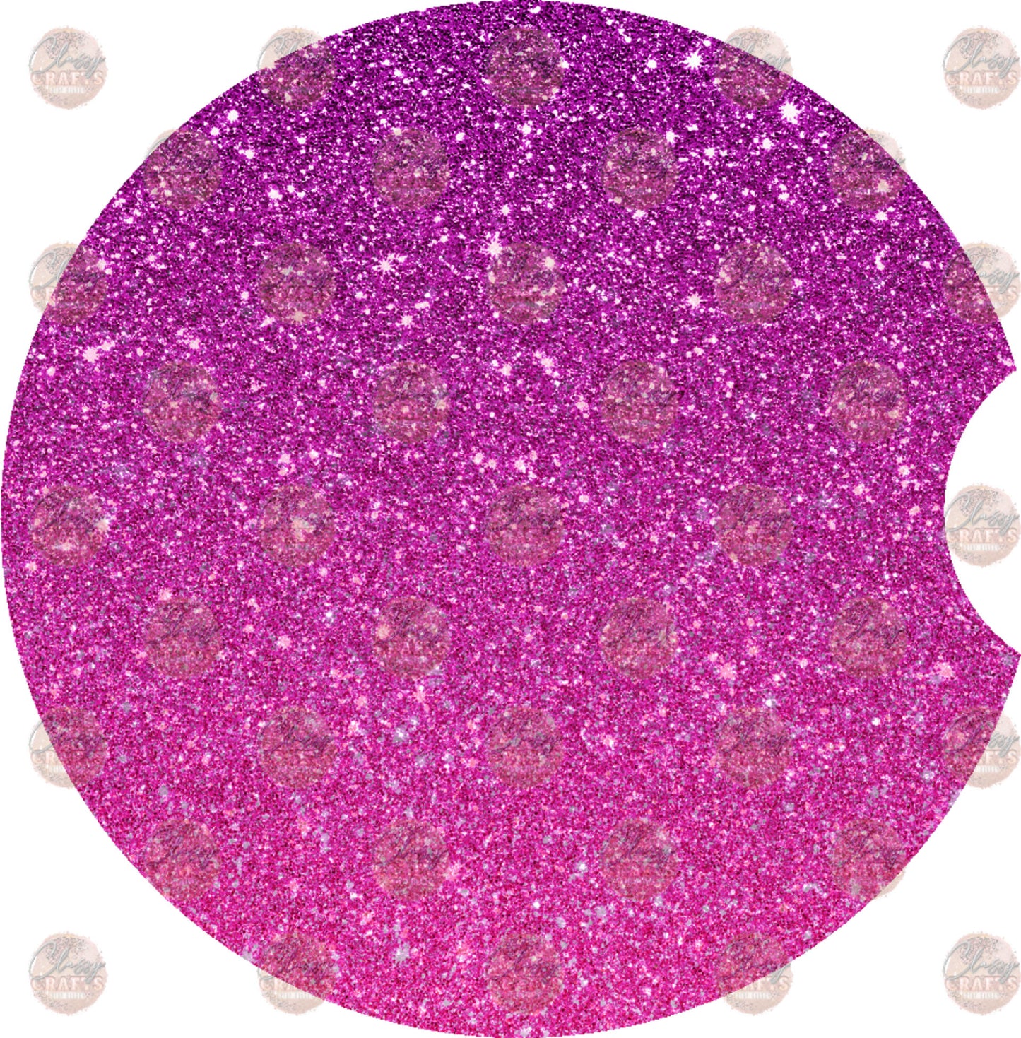 Purple and Pink Glitter Ombre Car Coaster- Sublimation Transfer