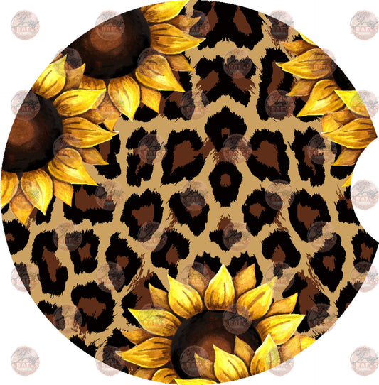 Sunflower Cheetah 1 Car Coaster - Sublimation Transfer