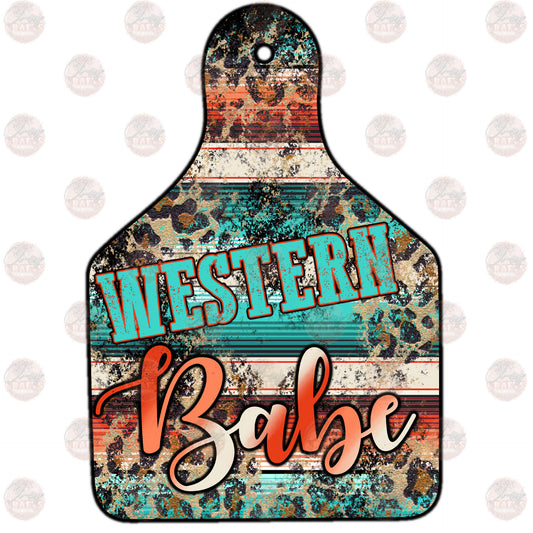 Western Babe Cow Tag - Sublimation Transfer